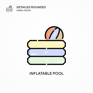 Şişirilebilir havuz vektör simgesi. Modern vektör illüstrasyon kavramları. Düzenlemesi ve kişiselleştirmesi kolay.