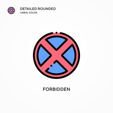 Yasak vektör simgesi. Modern vektör illüstrasyon kavramları. Düzenlemesi ve kişiselleştirmesi kolay.