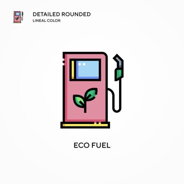 Eko yakıt vektör ikonu. Modern vektör illüstrasyon kavramları. Düzenlemesi ve kişiselleştirmesi kolay.