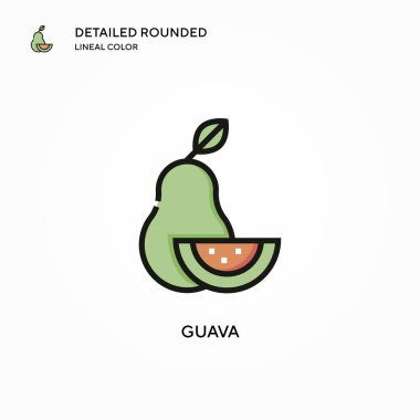 Guava vektör simgesi. Modern vektör illüstrasyon kavramları. Düzenlemesi ve kişiselleştirmesi kolay.