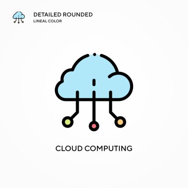 Bulut hesaplama vektör simgesi. Modern vektör illüstrasyon kavramları. Düzenlemesi ve kişiselleştirmesi kolay.