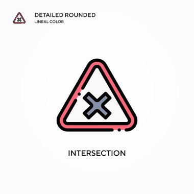 Kesişme vektörü simgesi. Modern vektör illüstrasyon kavramları. Düzenlemesi ve kişiselleştirmesi kolay.