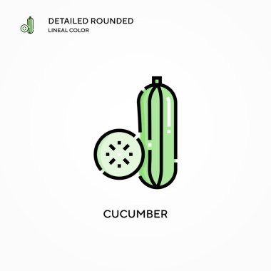 Salatalık vektör simgesi. Modern vektör illüstrasyon kavramları. Düzenlemesi ve kişiselleştirmesi kolay.