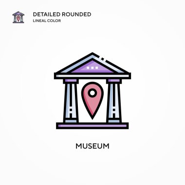 Müze vektör simgesi. Modern vektör illüstrasyon kavramları. Düzenlemesi ve kişiselleştirmesi kolay.