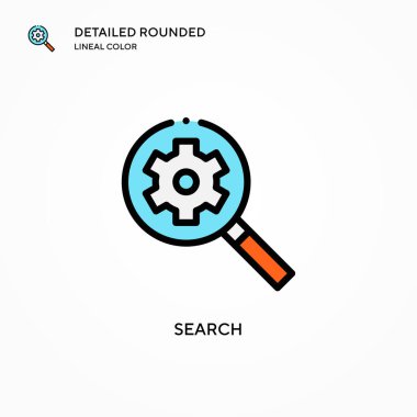 Arama vektör simgesi. Modern vektör illüstrasyon kavramları. Düzenlemesi ve kişiselleştirmesi kolay.