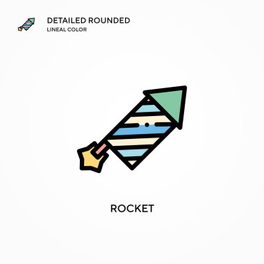 Roket vektör simgesi. Modern vektör illüstrasyon kavramları. Düzenlemesi ve kişiselleştirmesi kolay.