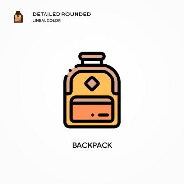 Sırt çantası vektör simgesi. Modern vektör illüstrasyon kavramları. Düzenlemesi ve kişiselleştirmesi kolay.