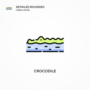 Timsah vektör simgesi. Modern vektör illüstrasyon kavramları. Düzenlemesi ve kişiselleştirmesi kolay.