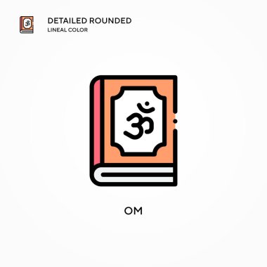 Om vektör simgesi. Modern vektör illüstrasyon kavramları. Düzenlemesi ve kişiselleştirmesi kolay.