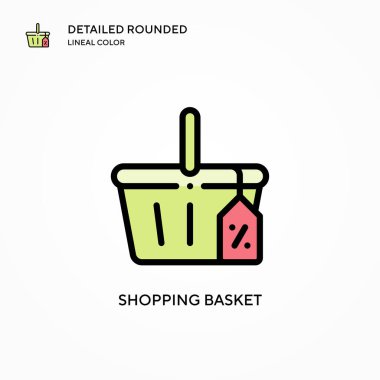 Alışveriş sepeti ikonu. Modern vektör illüstrasyon kavramları. Düzenlemesi ve kişiselleştirmesi kolay.