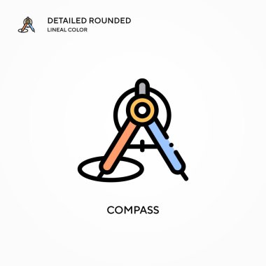 Pusula vektör simgesi. Modern vektör illüstrasyon kavramları. Düzenlemesi ve kişiselleştirmesi kolay.