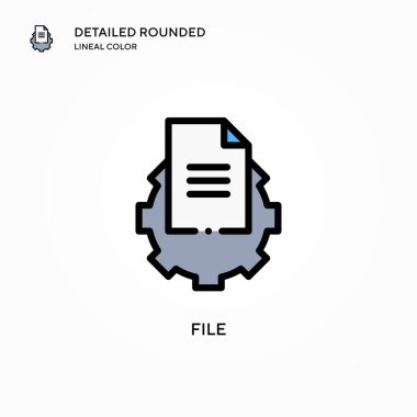 Dosya vektör simgesi. Modern vektör illüstrasyon kavramları. Düzenlemesi ve kişiselleştirmesi kolay.