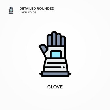 Eldiven vektör simgesi. Modern vektör illüstrasyon kavramları. Düzenlemesi ve kişiselleştirmesi kolay.
