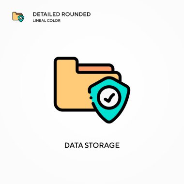 Veri depolama vektör simgesi. Modern vektör illüstrasyon kavramları. Düzenlemesi ve kişiselleştirmesi kolay.