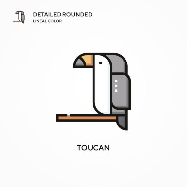 Toucan vektör simgesi. Modern vektör illüstrasyon kavramları. Düzenlemesi ve kişiselleştirmesi kolay.