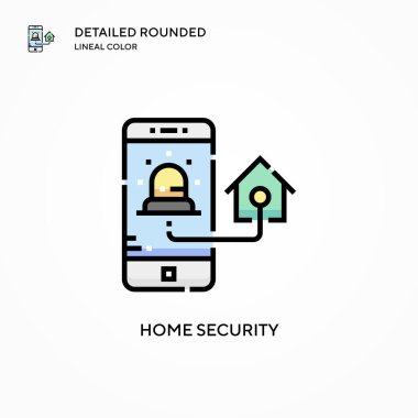 Ev güvenlik vektör simgesi. Modern vektör illüstrasyon kavramları. Düzenlemesi ve kişiselleştirmesi kolay.