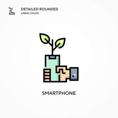 Akıllı telefon vektör simgesi. Modern vektör illüstrasyon kavramları. Düzenlemesi ve kişiselleştirmesi kolay.