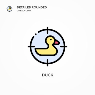Ördek vektör simgesi. Modern vektör illüstrasyon kavramları. Düzenlemesi ve kişiselleştirmesi kolay.