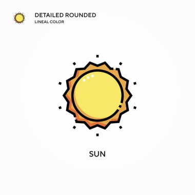Güneş vektör simgesi. Modern vektör illüstrasyon kavramları. Düzenlemesi ve kişiselleştirmesi kolay.