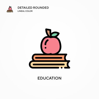 Eğitim vektör simgesi. Modern vektör illüstrasyon kavramları. Düzenlemesi ve kişiselleştirmesi kolay.