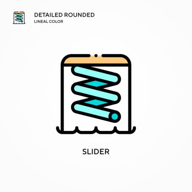 Kaydırıcı vektör simgesi. Modern vektör illüstrasyon kavramları. Düzenlemesi ve kişiselleştirmesi kolay.