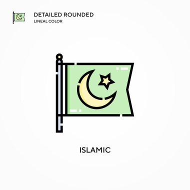 İslami vektör simgesi. Modern vektör illüstrasyon kavramları. Düzenlemesi ve kişiselleştirmesi kolay.
