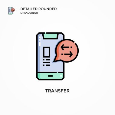 Vektör simgesini transfer et. Modern vektör illüstrasyon kavramları. Düzenlemesi ve kişiselleştirmesi kolay.