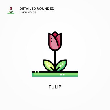 Lale vektör simgesi. Modern vektör illüstrasyon kavramları. Düzenlemesi ve kişiselleştirmesi kolay.