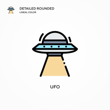 Ufo vektör simgesi. Modern vektör illüstrasyon kavramları. Düzenlemesi ve kişiselleştirmesi kolay.