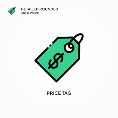 Fiyat etiketi vektör simgesi. Modern vektör illüstrasyon kavramları. Düzenlemesi ve kişiselleştirmesi kolay.