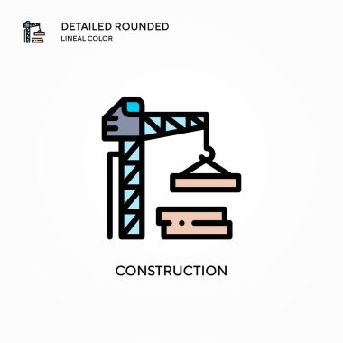 Yapım vektör simgesi. Modern vektör illüstrasyon kavramları. Düzenlemesi ve kişiselleştirmesi kolay.