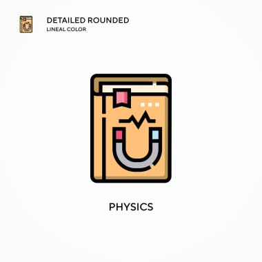 Fizik vektör simgesi. Modern vektör illüstrasyon kavramları. Düzenlemesi ve kişiselleştirmesi kolay.