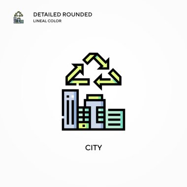 Şehir vektör simgesi. Modern vektör illüstrasyon kavramları. Düzenlemesi ve kişiselleştirmesi kolay.