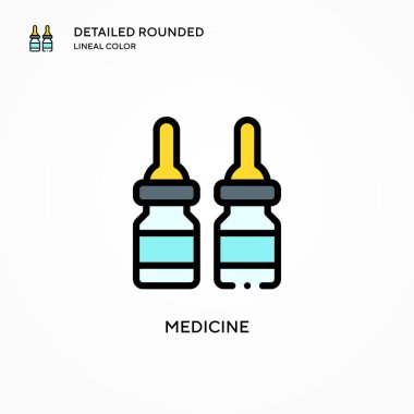 İlaç vektör simgesi. Modern vektör illüstrasyon kavramları. Düzenlemesi ve kişiselleştirmesi kolay.