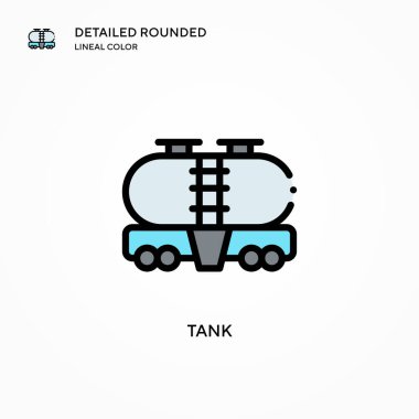 Tank vektör simgesi. Modern vektör illüstrasyon kavramları. Düzenlemesi ve kişiselleştirmesi kolay.
