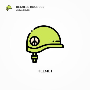 Miğfer vektör simgesi. Modern vektör illüstrasyon kavramları. Düzenlemesi ve kişiselleştirmesi kolay.