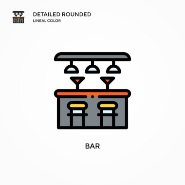 Bar vektör simgesi. Modern vektör illüstrasyon kavramları. Düzenlemesi ve kişiselleştirmesi kolay.