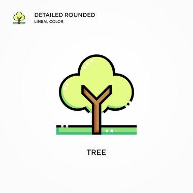 Ağaç vektör simgesi. Modern vektör illüstrasyon kavramları. Düzenlemesi ve kişiselleştirmesi kolay.