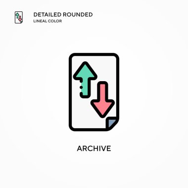 Arşiv vektör simgesi. Modern vektör illüstrasyon kavramları. Düzenlemesi ve kişiselleştirmesi kolay.