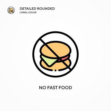 Fast food vektör simgesi yok. Modern vektör illüstrasyon kavramları. Düzenlemesi ve kişiselleştirmesi kolay.