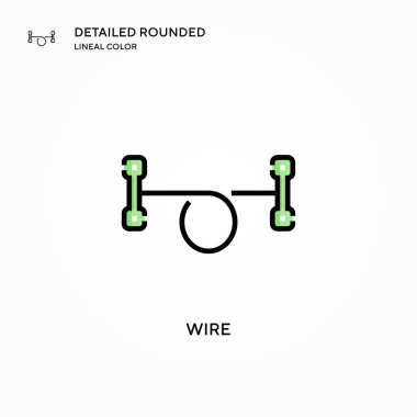 Kablo vektör simgesi. Modern vektör illüstrasyon kavramları. Düzenlemesi ve kişiselleştirmesi kolay.