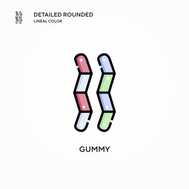 Gummy vektör simgesi. Modern vektör illüstrasyon kavramları. Düzenlemesi ve kişiselleştirmesi kolay.