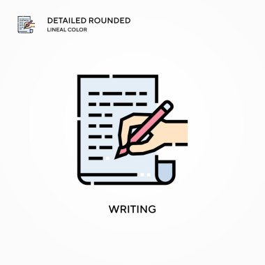 Vektör simgesi yazılıyor. Modern vektör illüstrasyon kavramları. Düzenlemesi ve kişiselleştirmesi kolay.