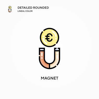 Mıknatıs vektör simgesi. Modern vektör illüstrasyon kavramları. Düzenlemesi ve kişiselleştirmesi kolay.