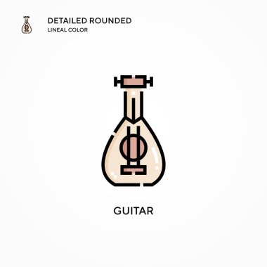 Gitar vektör simgesi. Modern vektör illüstrasyon kavramları. Düzenlemesi ve kişiselleştirmesi kolay.