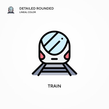 Tren vektör simgesi. Modern vektör illüstrasyon kavramları. Düzenlemesi ve kişiselleştirmesi kolay.