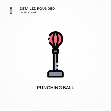 Top vektör simgesini yumrukluyorum. Modern vektör illüstrasyon kavramları. Düzenlemesi ve kişiselleştirmesi kolay.