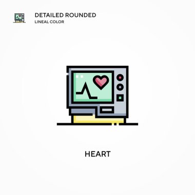 Kalp vektör simgesi. Modern vektör illüstrasyon kavramları. Düzenlemesi ve kişiselleştirmesi kolay.