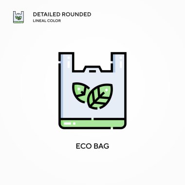 Eko torba vektör simgesi. Modern vektör illüstrasyon kavramları. Düzenlemesi ve kişiselleştirmesi kolay.