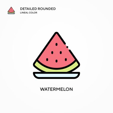 Karpuz vektör simgesi. Modern vektör illüstrasyon kavramları. Düzenlemesi ve kişiselleştirmesi kolay.